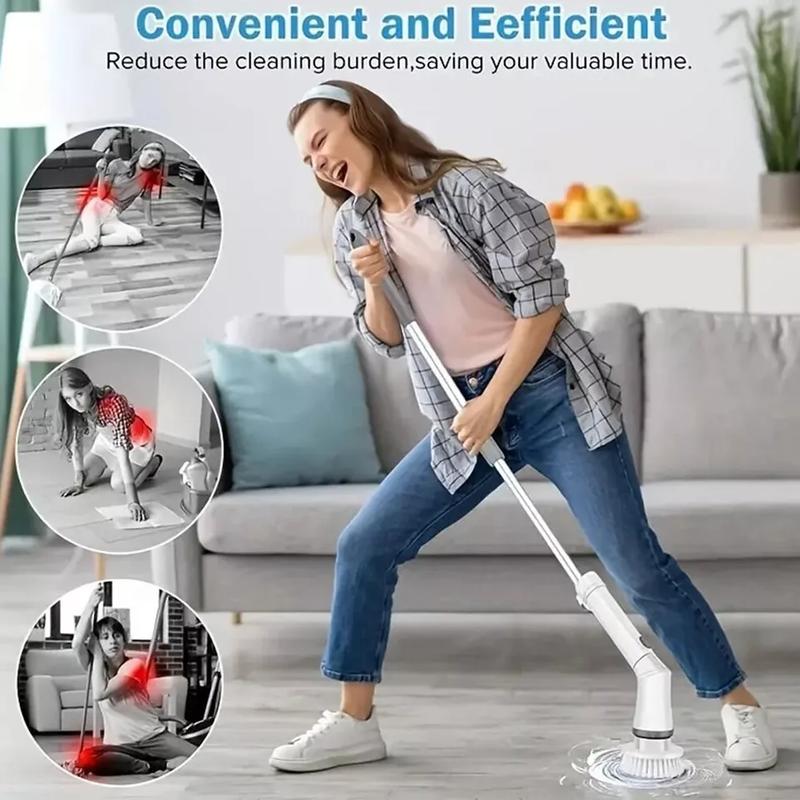 Electric Cordless Spin Scrubber Adjustable Cleaning Brush Powerful Turbo Scrub 7