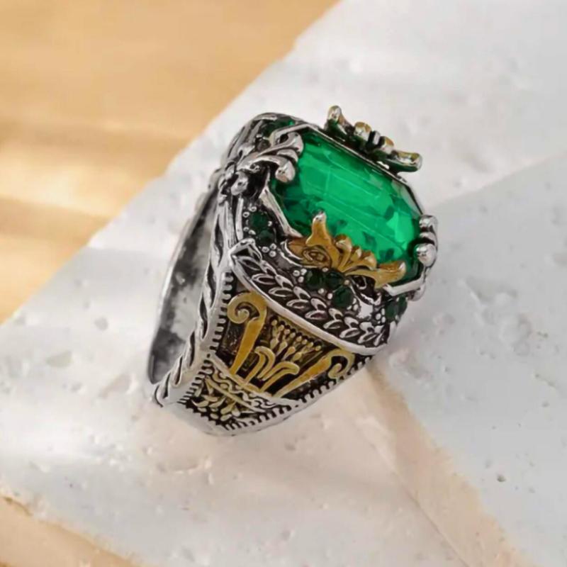 Product Introduction of 1pc Vintage Silver Handmade Punk Style Men's Fashion Ring, Daily Wear, Wedding Ring, Engagement Ring, Fashion Jewelry, Valentine's Day Gift 2