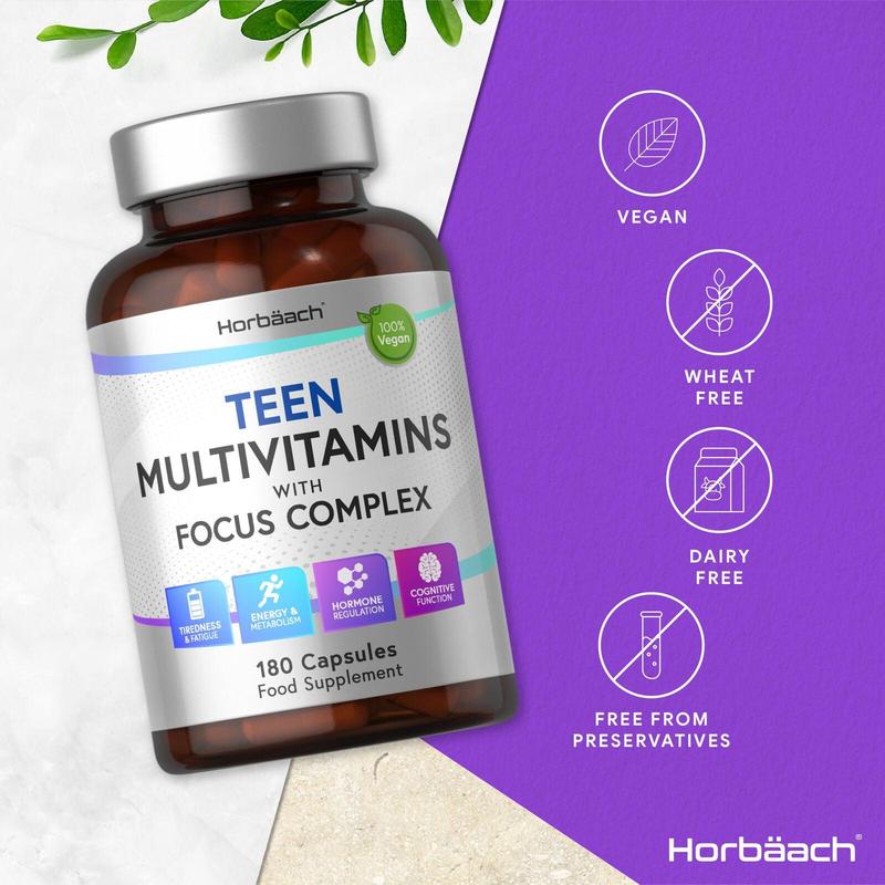 Multivitamins with Focus Complex for Teens | 180 Capsules 3