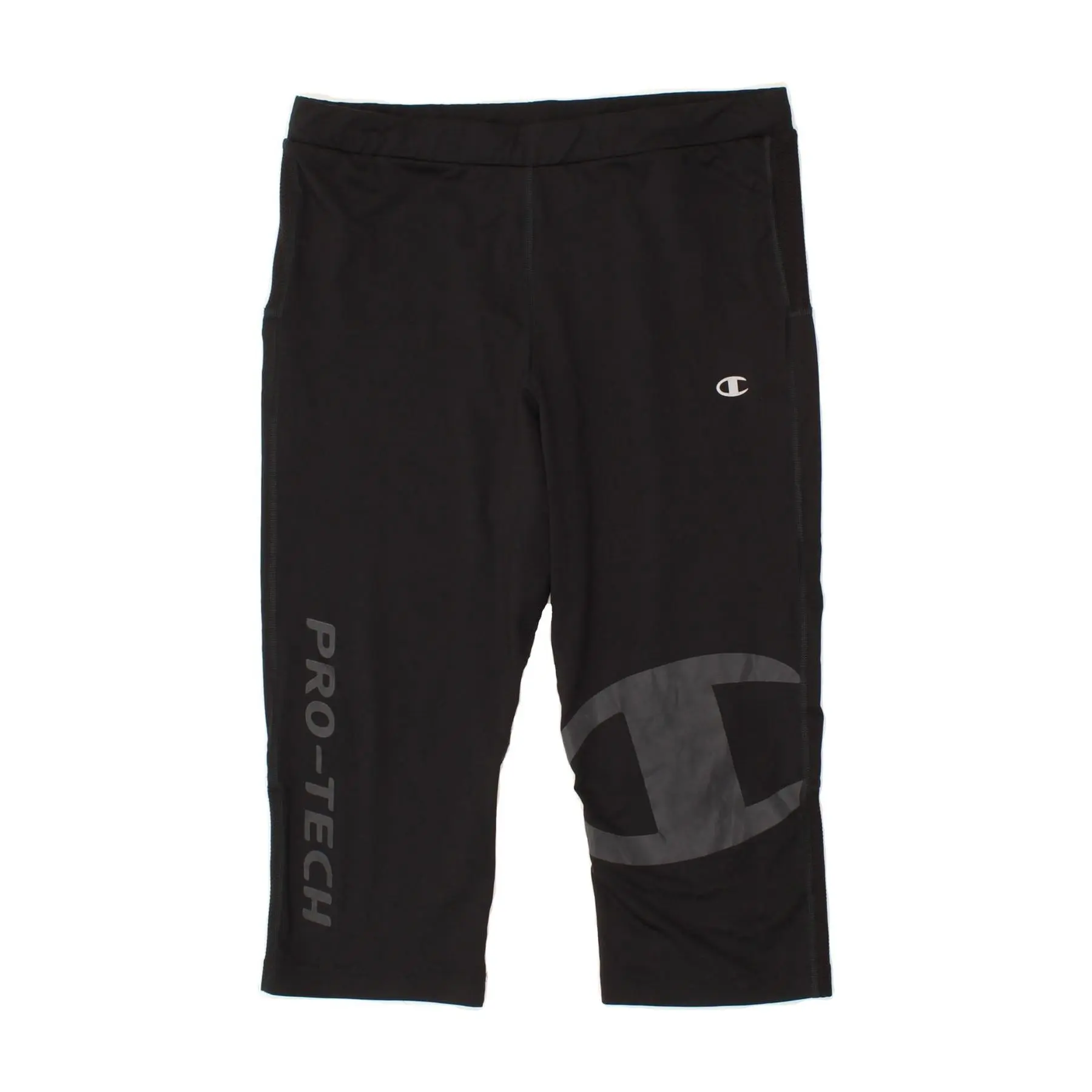Pre-Owned Vintage CHAMPION Womens Graphic Capri Tracksuit Trousers UK 20 2XL  Black