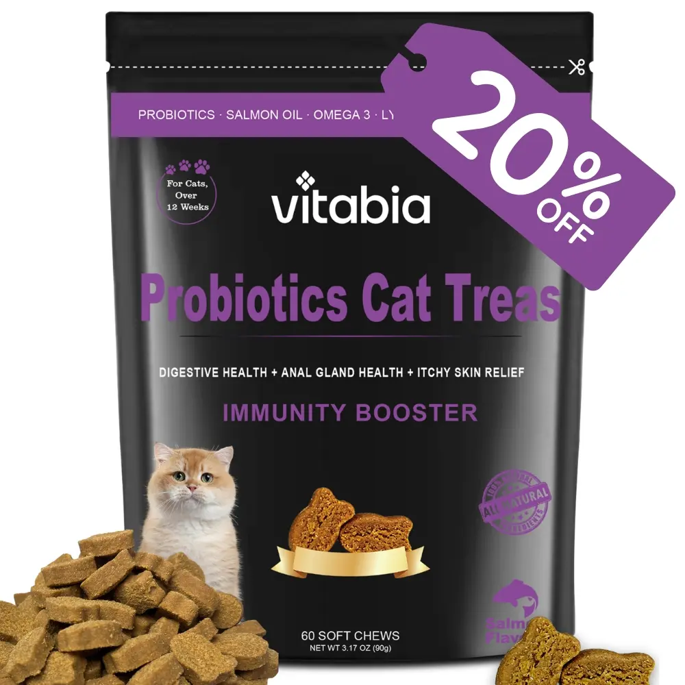 60 Probiotics For Cats | Cat Treats For Itchy Dry Skin, Allergies and Flea Treatment 60 Treats dog supplements