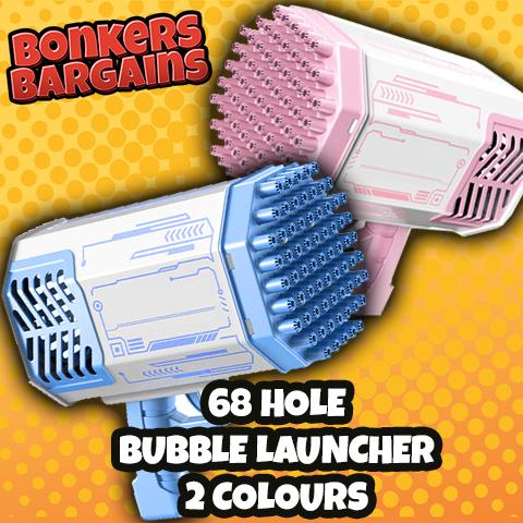 68 Hole Mega Bubble Launcher - Outdoor Play Toy for Kids and Adults with Bubble Solution 0