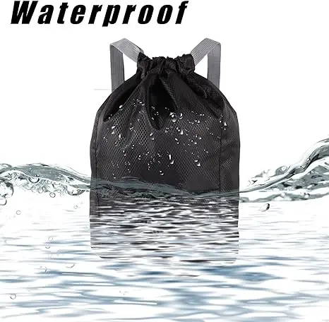 Drawstring Fitness Bag, Drawstring Backpack Waterproof Sports Bag and Neutral Pe Bag Are Suitable for School Sports, Swimming and Mountain Climbing and Multipurpose bag 4