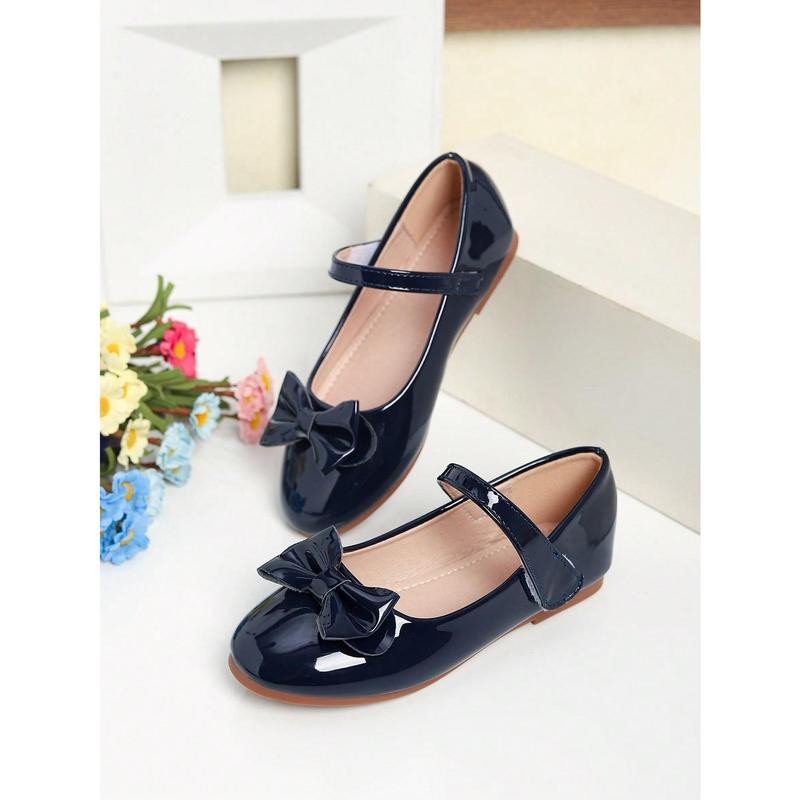 Girls Silver Bowknot Cute Princess Flats, Big Kids Casual Shallow Loafers School Performance Dance Shoes, Spring Summer 0