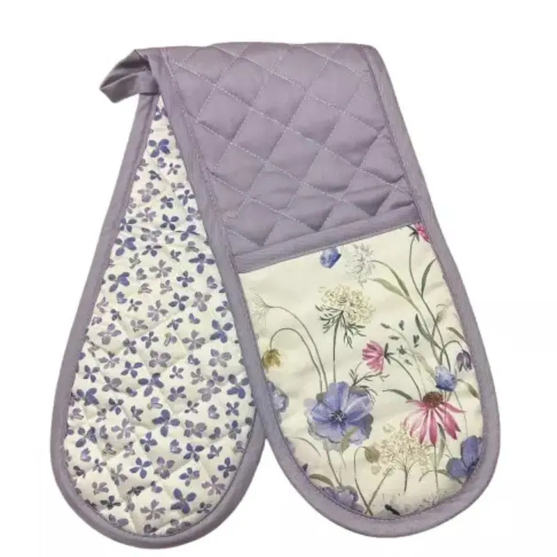 Double Oven Glove 100% Cotton Insulated Kitchen Mitts Pot Holder Various Designs Bakeware 6