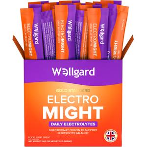 Wellgard Electromight, Electrolytes Sachets with Magnesium, Iron & Vitamin C, Energy & Muscle Function Supplement, 20 Sachets, Electrolyte Imbalance