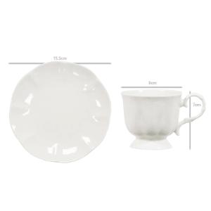 simpa 14PC Porcelain White Tea Set: Teapot with Lid, 6 Tea Cups & 6 Saucers Classic Stylish Teacup 2