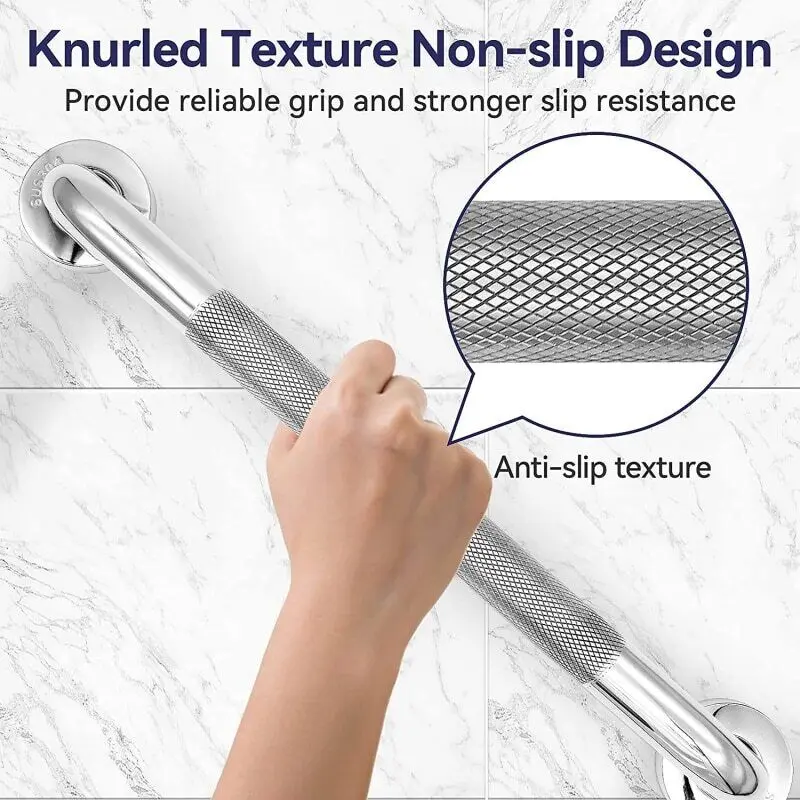 30/40/ 50cm Bathroom Grip Shower Tub Grab Bar Safe Handle Handrail Rail Disabled Wall-mounted  non-slip Easy to install, stainless steel strong stability durable, reusable  waterproof 2