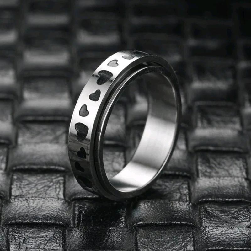 Love Heart Anxiety Fidget Ring Man Woman Birthday Anniversary Engagement 5
