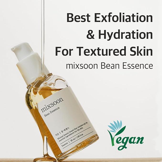 mixsoon Bean Essence, Vegansnail, Exfoliating Essence for face, Hydrating Korean Skin Care,Glassskin 1.69 fl.oz/50ml 2