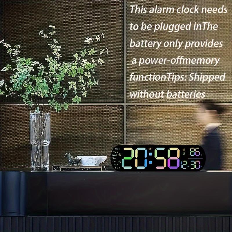RAZZAQ MART SHOP Large Digital Wall Clock with Remote Control, Dual Alarm, DST, 10-Level Brightness, LED Night Light, USB Powered, Cordless or Plug-In Use, Ideal for Bedrooms, Living Rooms, or Offices (Batteries Not Included) 9
