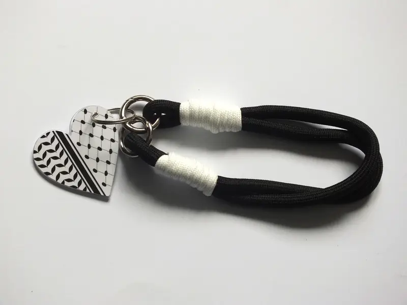 Shoelace Keyring Black White Keychain Love Heart Keyring Pink Glitter Heart Keychain Valentines Gift Anniversary Gifts Present for Girlfriend Present for Wife 6