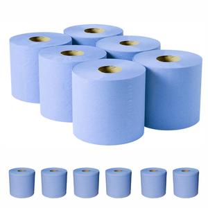 6 Blue Rolls (6 Pack) 300Mt 2ply Centrefeed, Paper Towel, Cleaning, Office, Home, Toilet Flushable Eco-friendly Disposable Sustainable Family Wipes Kitchen disposable bathroom   toilet paper & wipes absorbent