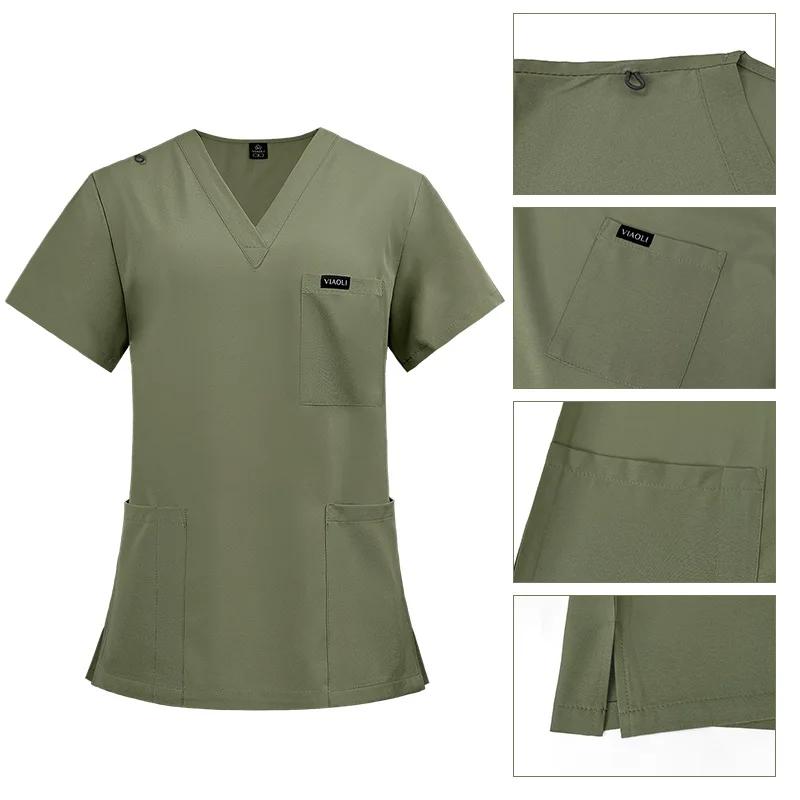 Product Introduction of Surgical Uniforms Woman Nursing Enfermeria Sets Top Pant Articles Medical Uniform Scrubs Clinical Beauty Salon hospital Suits 3