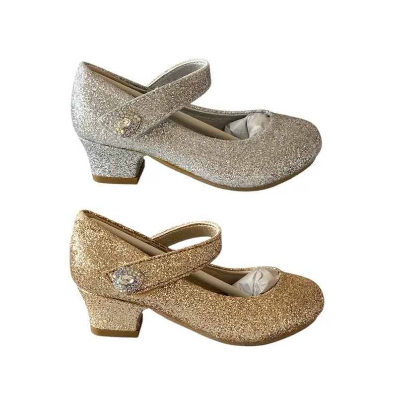 Junior Girls Shimmer 1 Inch Heel Hard Sole Shoes - Size 8 To 2