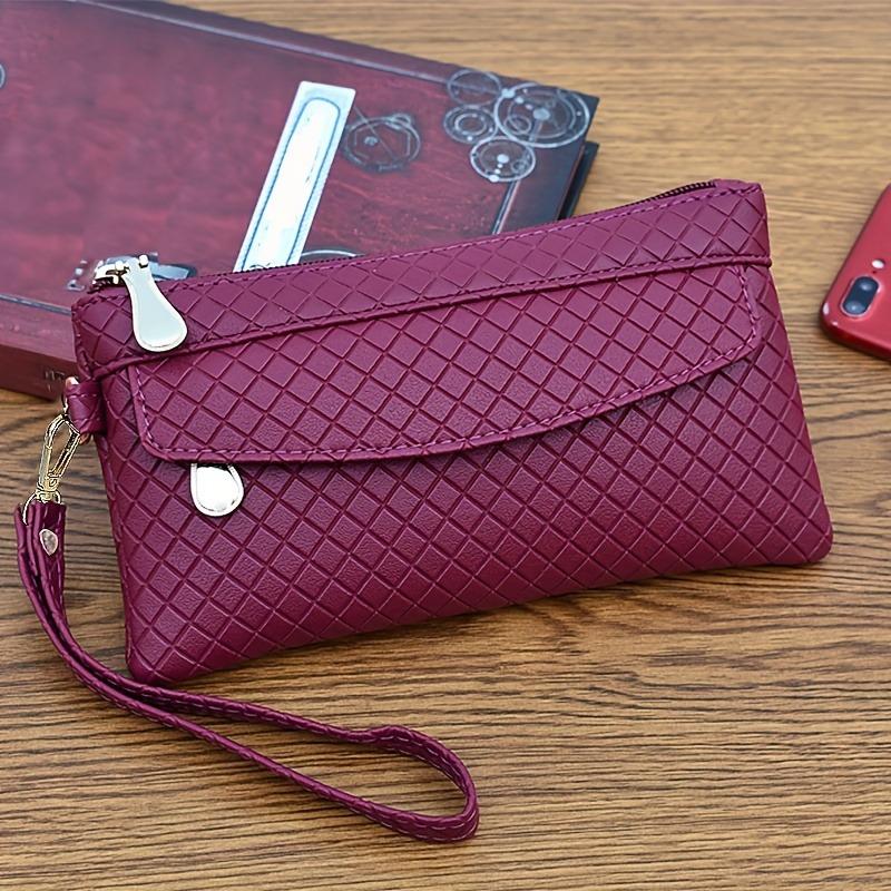 Product Introduction of Women's Argyle Quilted Clutch Bag, Multi Zipper Wristlet Bag For Phone & Coin, Fashion Handbag 10