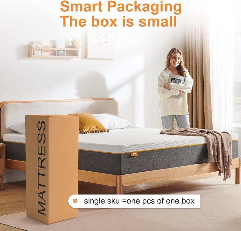 Single Mattress.3ft Memory Foam Mattress,Breathable Mattress Medium Firm with Soft Fabric Fire Resistant Barrier Skin-friendly Durable for Single Bed(90x190x18cm) 4
