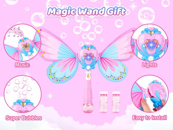 Product Introduction of deAO Magical Bubble Wand with Butterfly Wings – Light-Up Bubble Maker for Kids – Interactive Outdoor & Indoor Bubble Toy for Boys & Girls Aged 3+ – Ideal Birthday Gift 13