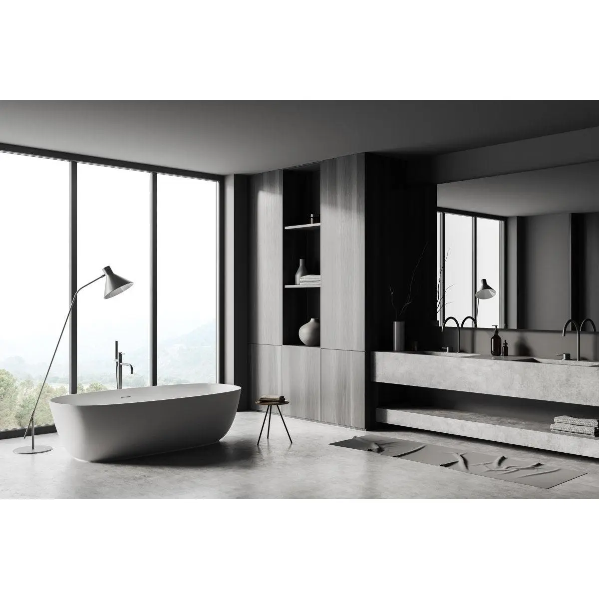Bespoke 2200mm Tiled Double Basin for Bathroom