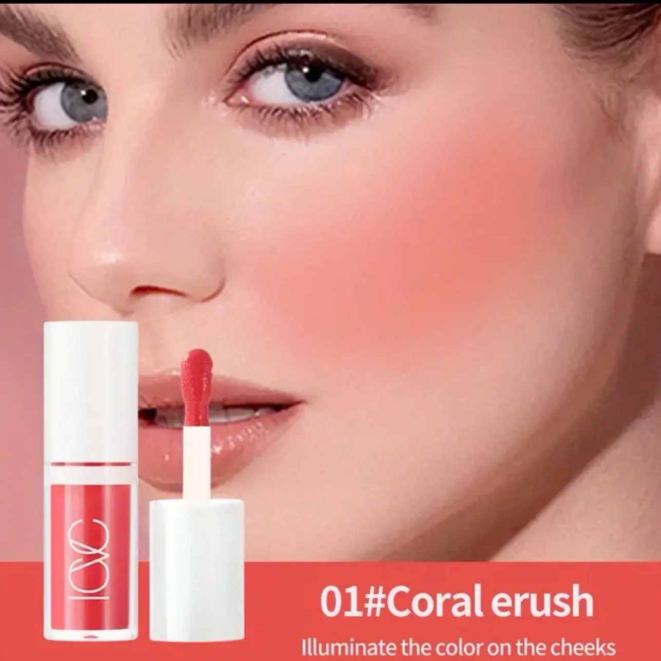 Waterproof Liquid Blush Highlighter Stick - Deep Red Line Shade - Long-Lasting - Suitable for All Skin Tones Makeup Cosmetic