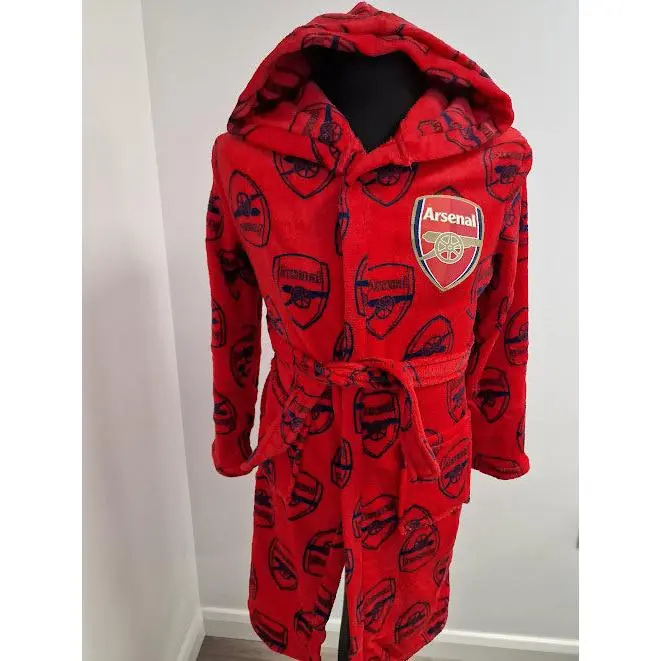 Arsenal FC Children's Dressing Gown - Kids Unisex Football Bathrobe - Loungewear Nightwear Sleepwear Pyjamas 4