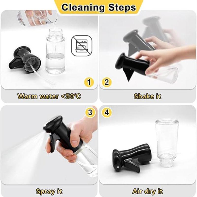 200ml Oil Spray Bottle Kitchen Cooking Olive Oil Dispenser Camping BBQ Baking Vinegar Soy Sauce Sprayer Containers multicoloured spray type oil  dispenser Transparent Utensils Air Fryer Nozzle 3