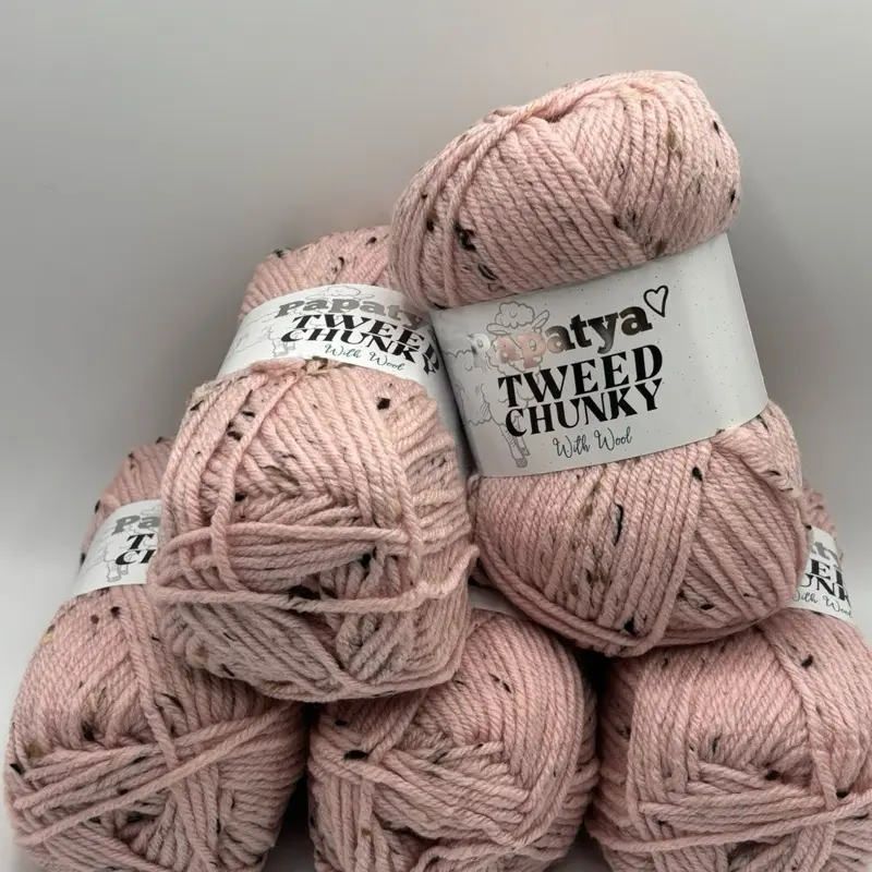Papatya Tweed chunky with wool 5x100g balls knitting crochet yarn