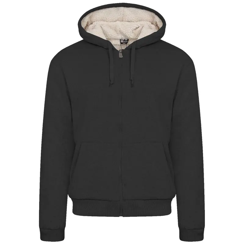 Mens Brave Soul Fur Lined Zip Up Hoodie Sherpa Borg Sweatshirt Winter Jacket New Menswear Pocket 5
