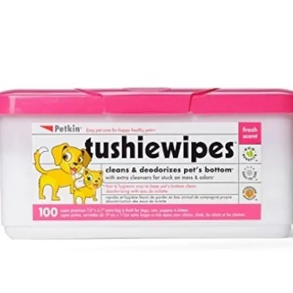Petkin Tushie Wipes for Dogs and Cats - Pack of 100