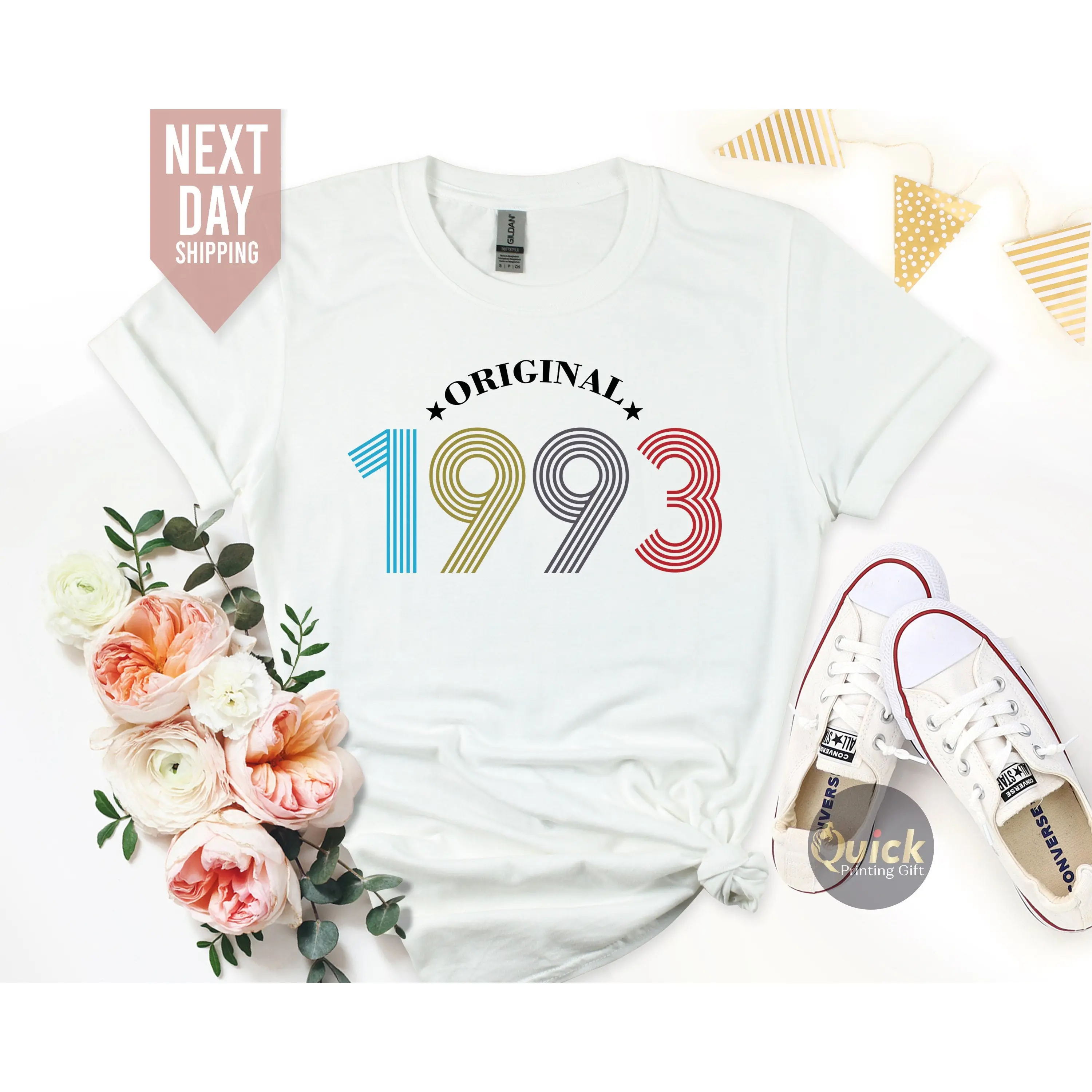 Original 1993 Birthday T-Shirt, 30th Birthday Vintage Shirt, Personalised Birthday Gift, 30th Birthday Gift for Her