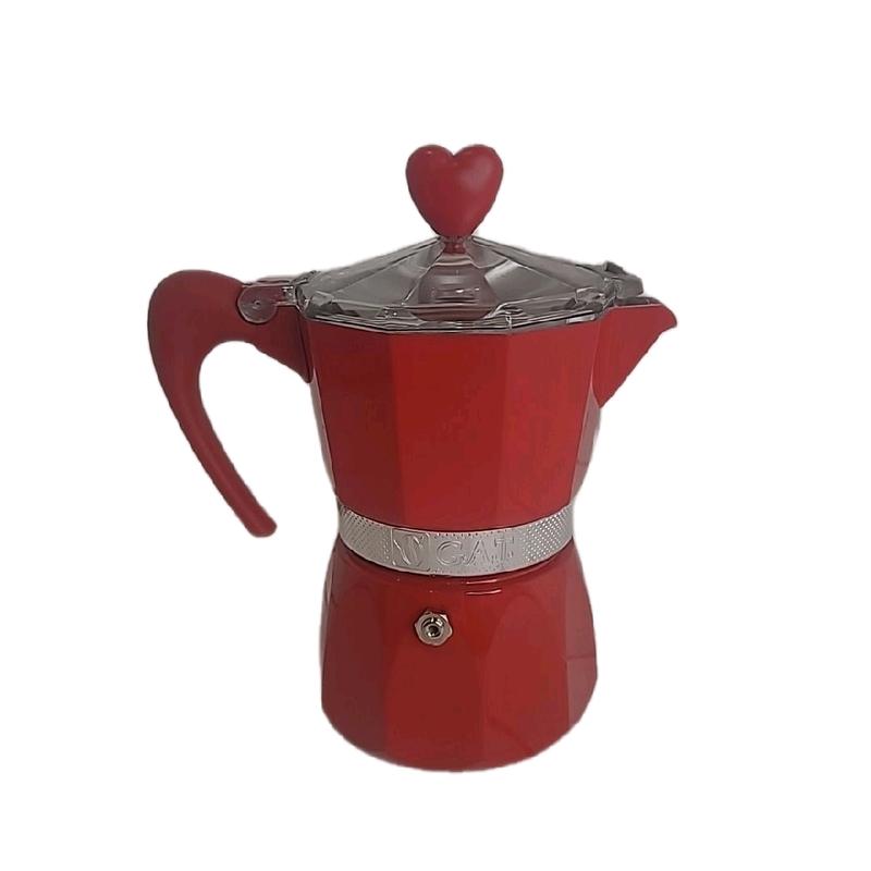 G.A.T. Rossana 3 Cup Moka Pot Espresso Maker Cafetiere GAT Valentines 135ml Coffee Aluminium 4