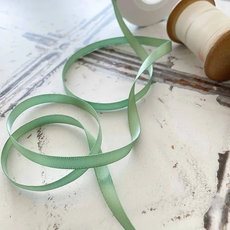 Sage Green Satin Ribbon 1