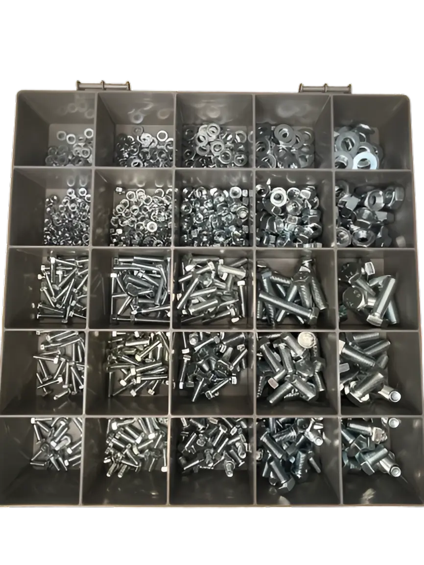 Assorted 900 Piece Grade 8.8 Assorted Setscrew, Fullnut And Washer Kit M4 - M10 fasteners