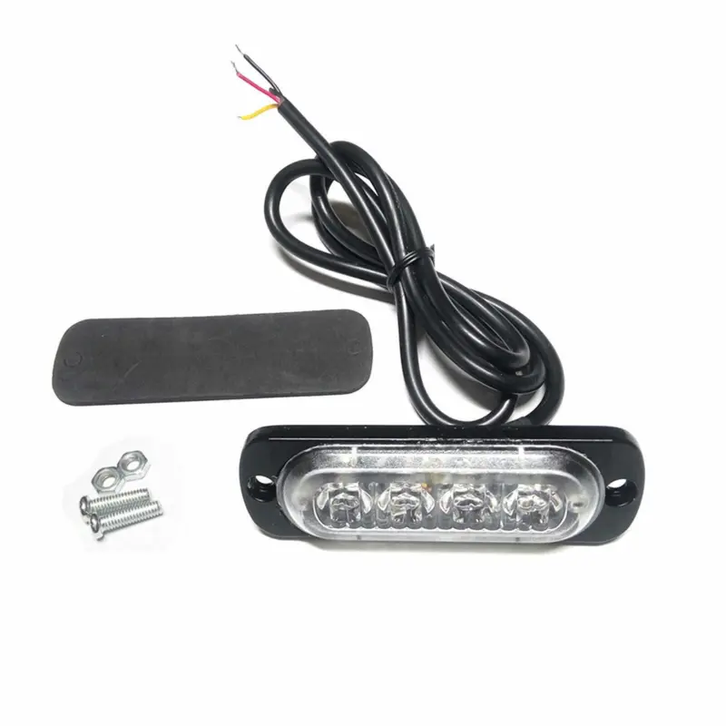 4x 4 LED Amber Recovery Strobe Flashing Grille Light Lightbar Truck Beacon Lamp 5