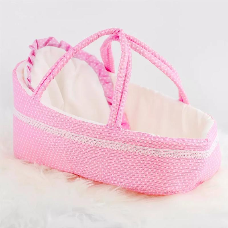 BiBi Doll Pink Baby Doll Carry Cot Bed with Pillow Handles Sleeping Bag Carrier 1