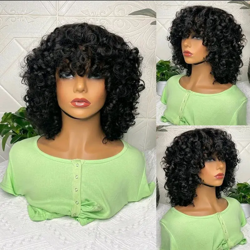 Rain Human Hair Curly fringe Wig SDD 2