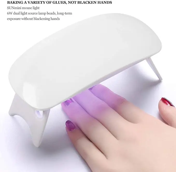 SUN MINI 6W Nail Gel Polish UV LED LAMP Travel Portable Manicure Dryer 6 LED Nail Care Drying Luxury Nail Glue Nail Polish Cosmetic Cutics Nail Art Acrylic 4
