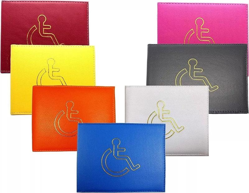 AlezyB - Disabled Badge Holder, PU Leather Badge Wallet Protector Disabled Parking Permit Cover Holder - DB5 4