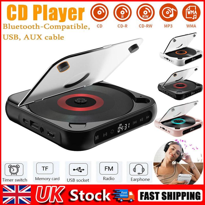 CD Player W/ 1200mAh Rechargeable Battery Personal Bluetooth CD Player UK portable  cd Audio Compact 1