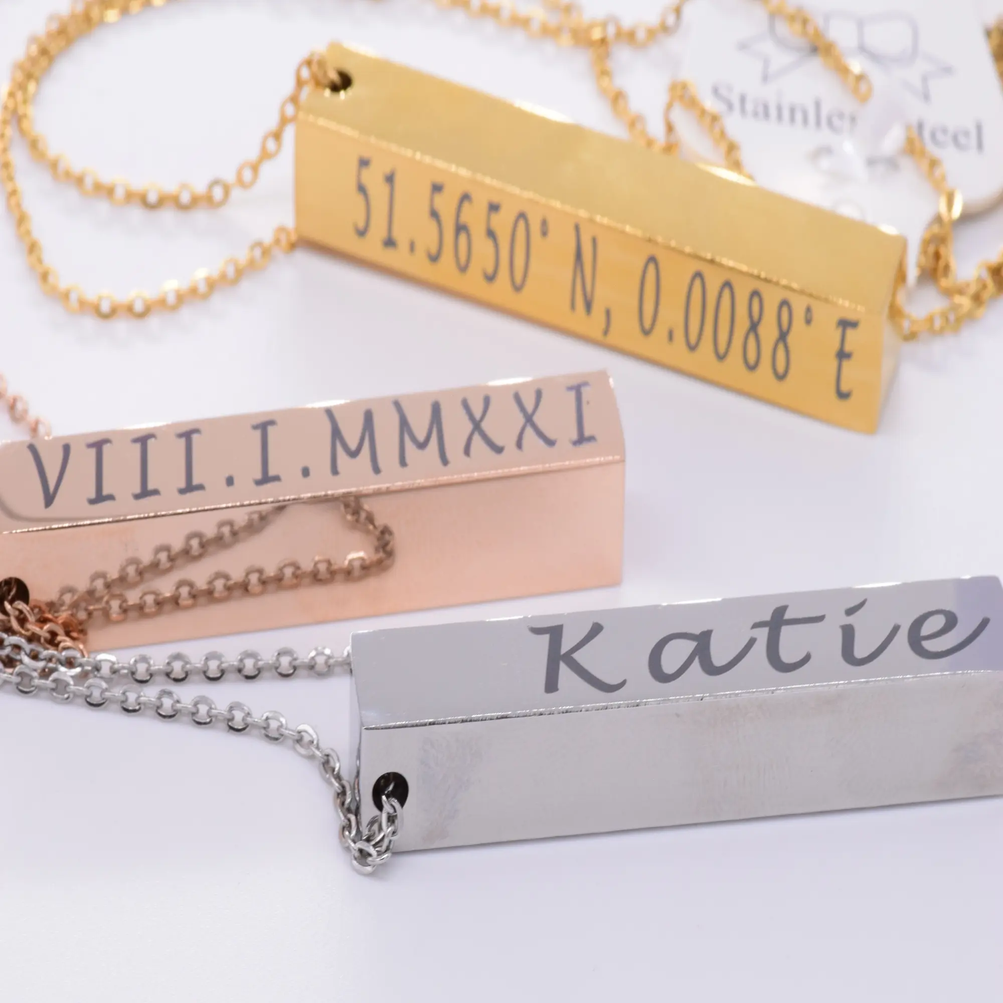 New womens engraved free shipping necklace personalised custom gold silver perfect chain pendant cuban gift engraving brothers peft gift for her mum gift grandmother daughter gift gold silver rose gold