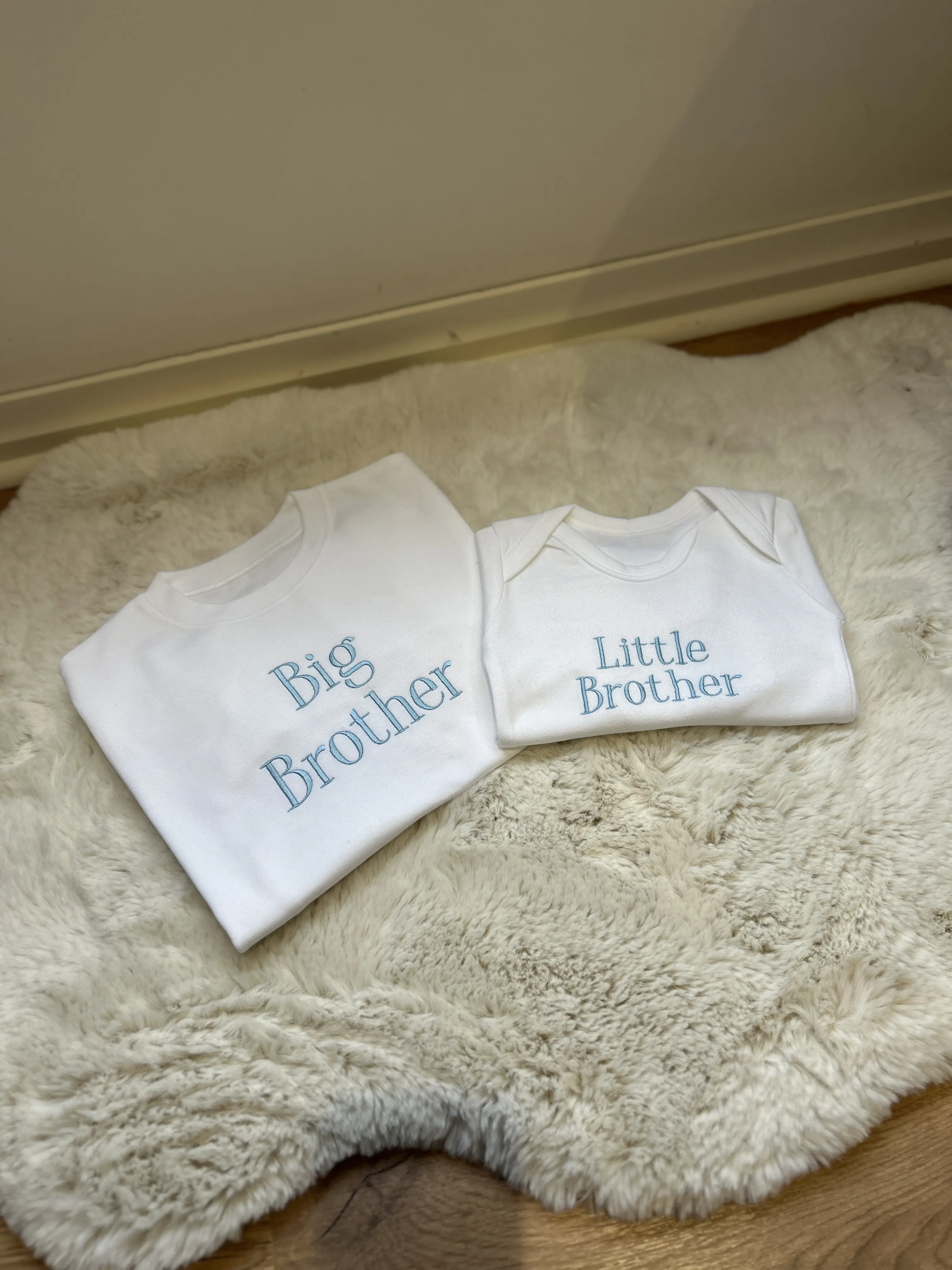 Personalised Embroidered Kids Matching Siblings T-shirt/Babygrow
