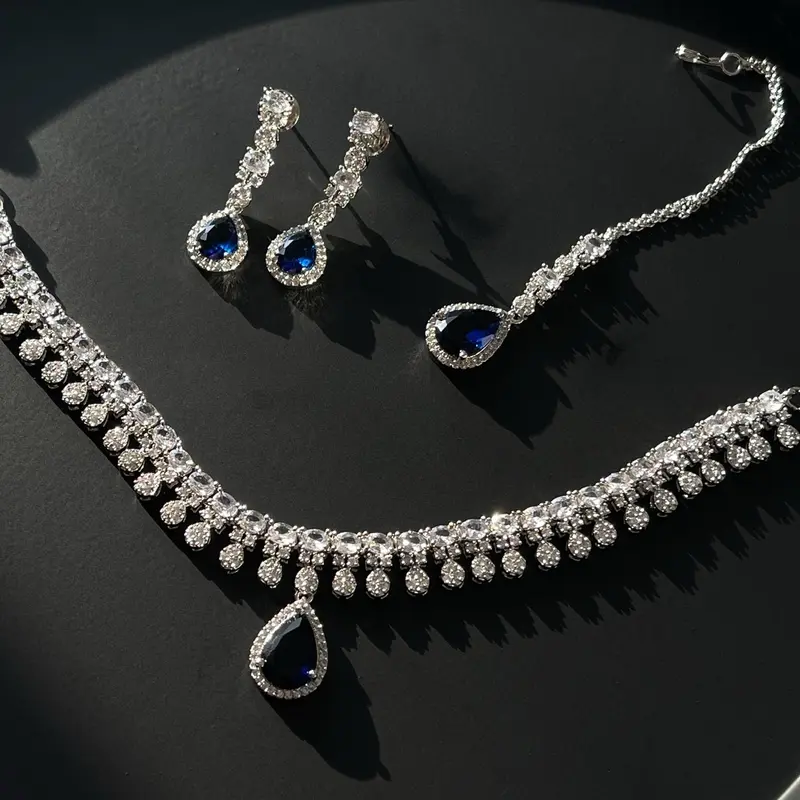 IYÁNA Collection - SAPPHIRE - Three Piece Jewellery Set pakistani 4