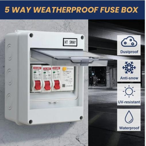 2 Way Garage Shed Camper Van Caravan Consumer Unit Fuse Box with RCD and 2 x MCB 1