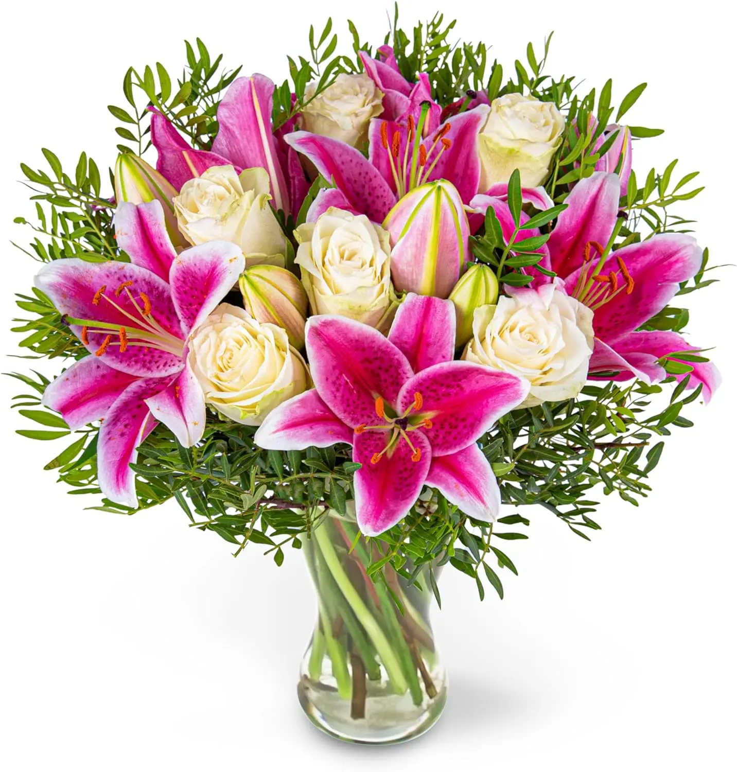 Pink Lilies and Roses - Fresh  - Birthday  -  Next Day - Thank You  - Anniversary  - Occasion  - Get Well  - Fresh Cut  - Gifts for Girlfriend Decor Decorative flower bouquet   flower