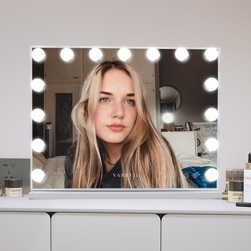 VANITII Hollywood Bluetooth Vanity Makeup Mirror with Lights 15 LED Standing Mirror Wall 6