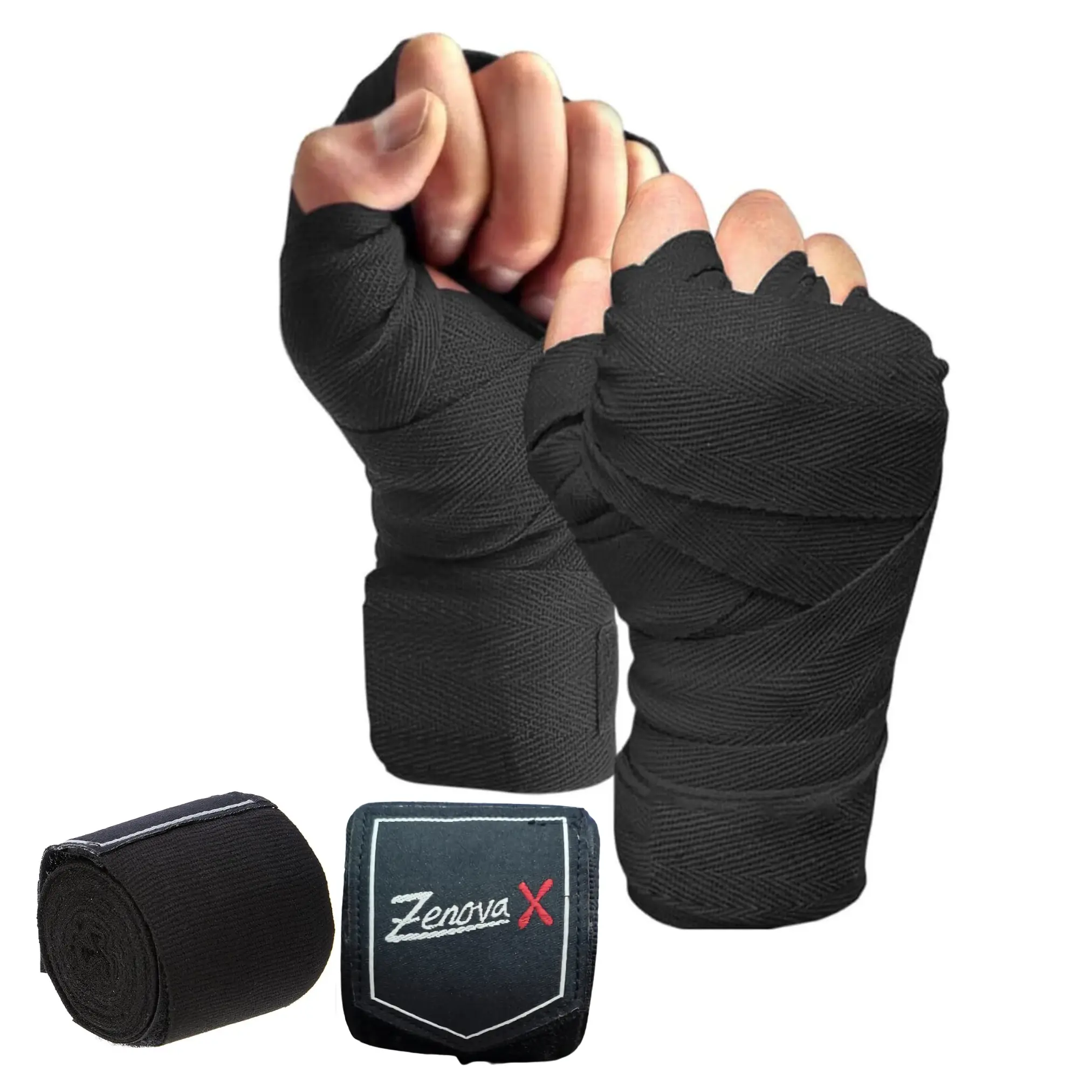 ZENOVA X Boxing Wraps, Elasticated Wraps For Boxing, Martial Arts Hand Wraps, Men & Women Boxing Hand Wraps, MMA, Muay, Thai, Kickboxing, Punching Bag Training Hand Wraps Boxing, Boxing Equipment adults all seasons sports gloves