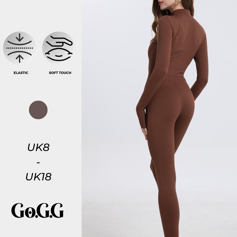 Go.G.G OnTheMove Soft Touch Sexy Long Sleeve Zip Front Jumpsuit Womenswear 4