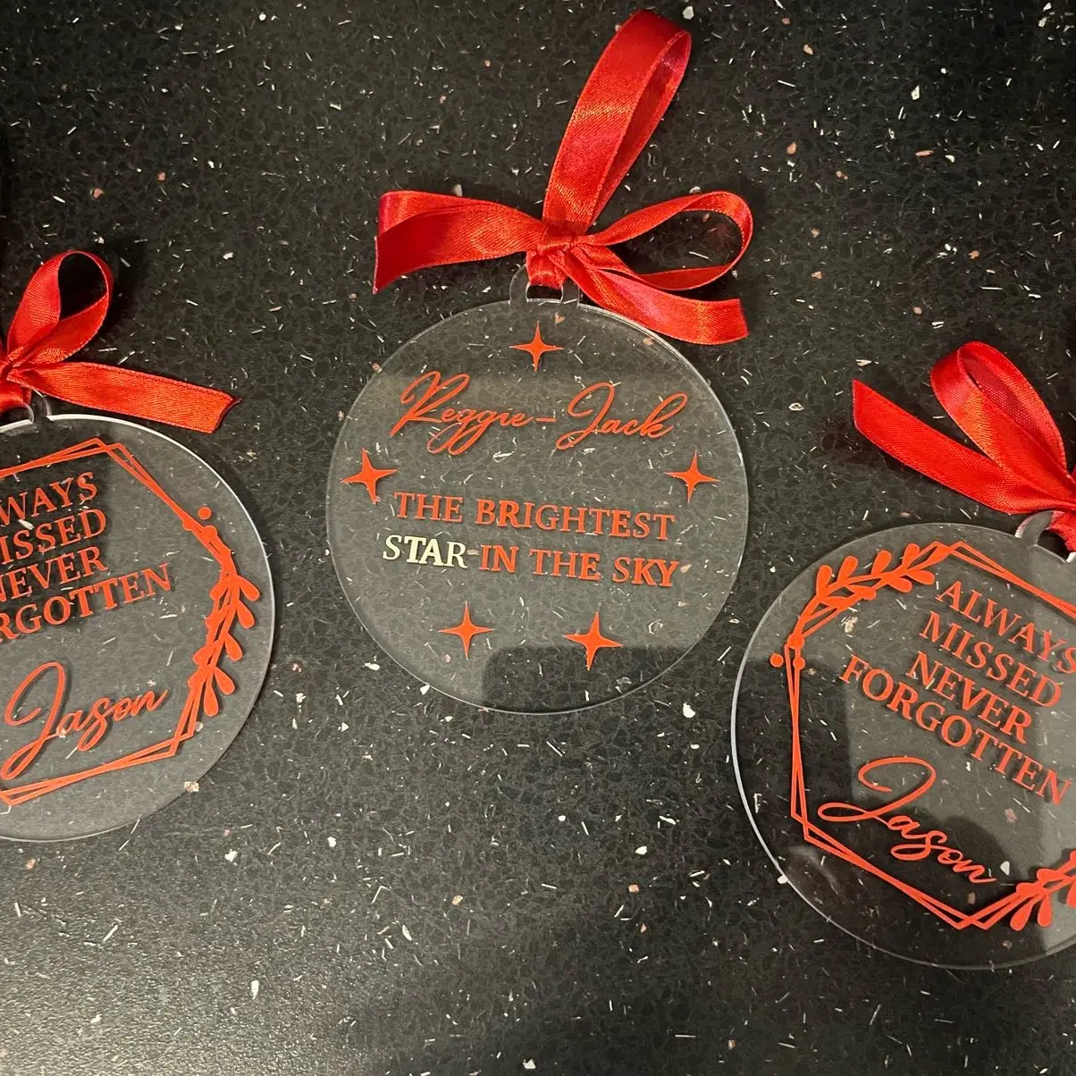 Personalised Acrylic Bauble Ornament Decoration