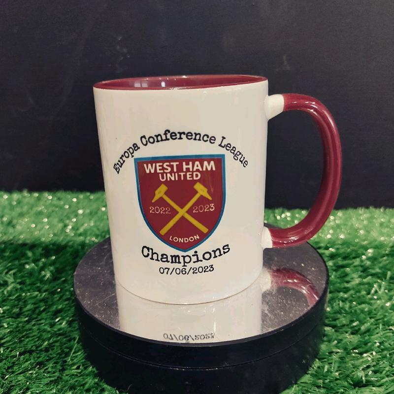West Ham Europa League Champions Mug and Coasters - Personalized Gift Set - Ceramic, Reuse, Tumbler, Reusable, Cup, Coffee 4