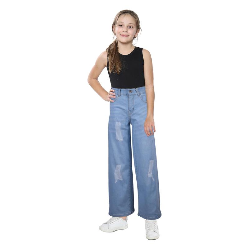 A2Z 4 Kids Girls Palazzo Jeans Wide Leg Stretchy Denim Pants Flared Fashion Jean Trousers Baggy Pants Gift for Children Age 5-14 Years 1